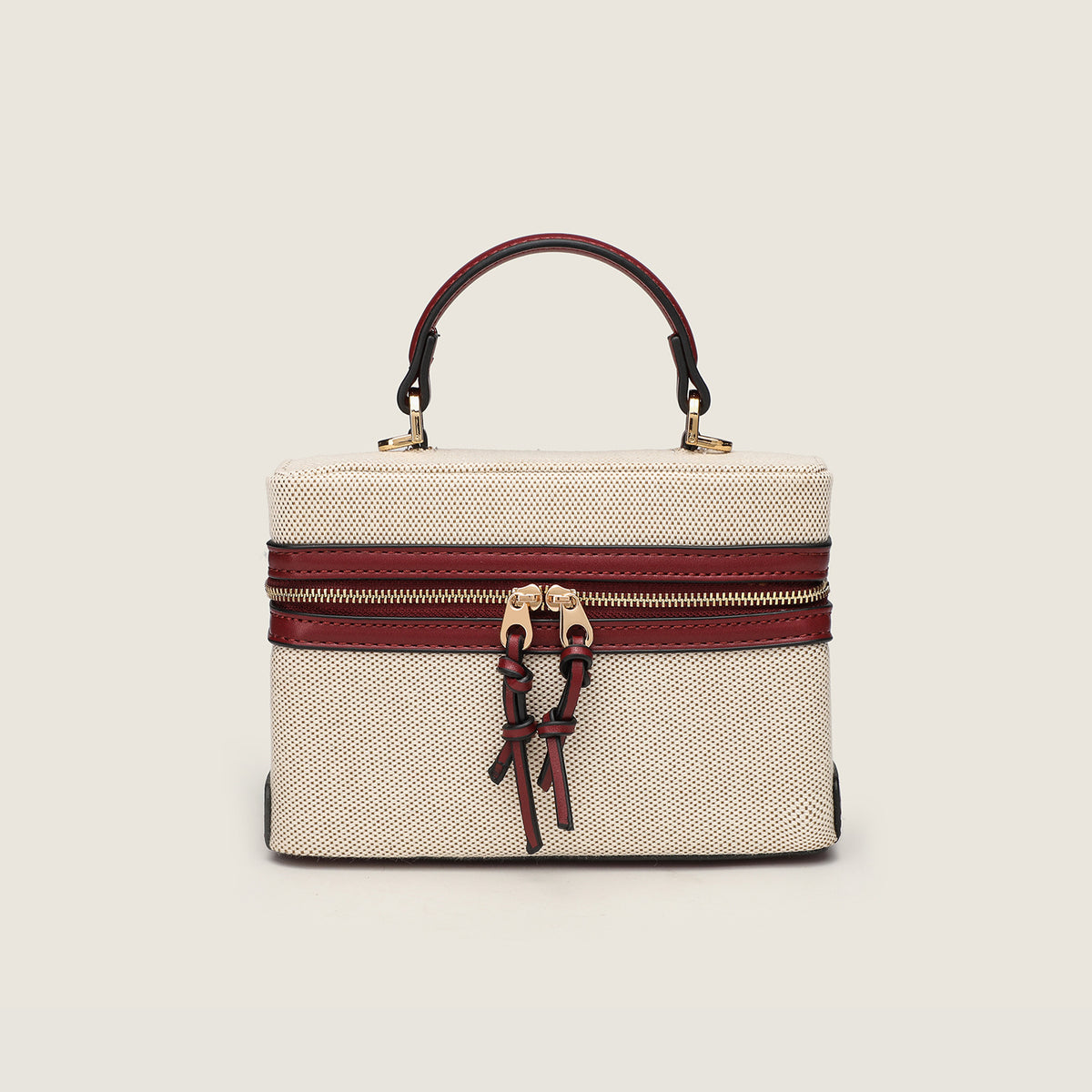 Canvas Leather Mini Box Lunch Bag