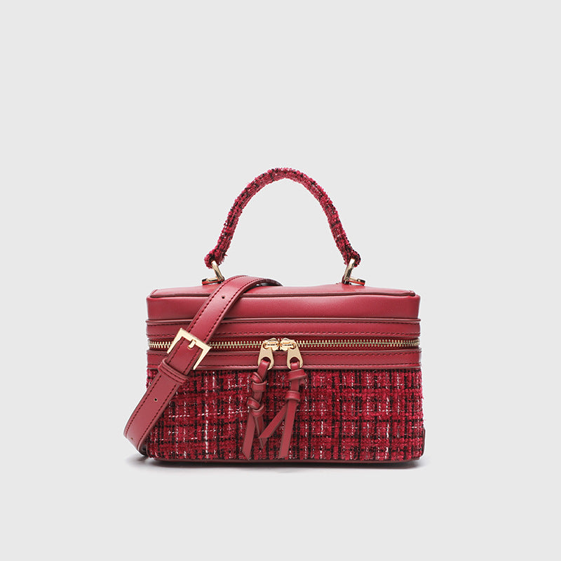 Canvas Leather Mini Box Lunch Bag
