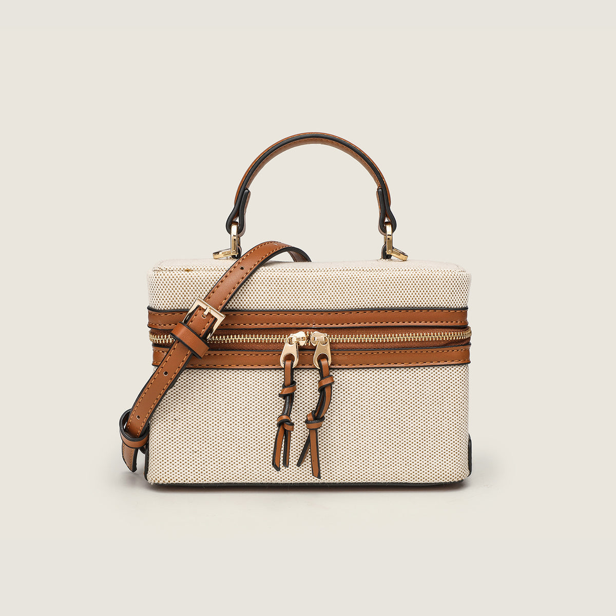 Canvas Leather Mini Box Lunch Bag