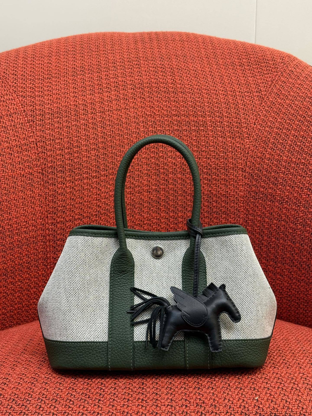 Mini Canvas Leather Garden Tote Handbag