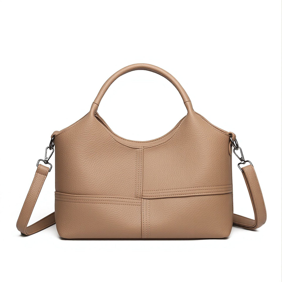 Soft Leather Commuter Tote Crossbody Bag