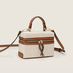 Canvas Leather Mini Box Lunch Bag