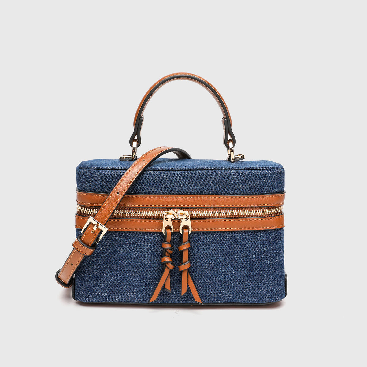 Canvas Leather Mini Box Lunch Bag
