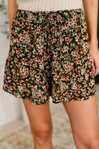 Short Notice Tiered Shorts in Tiny Flower Field