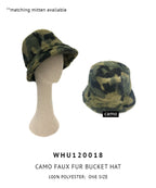 Camo Faux Fur Bucket Hat