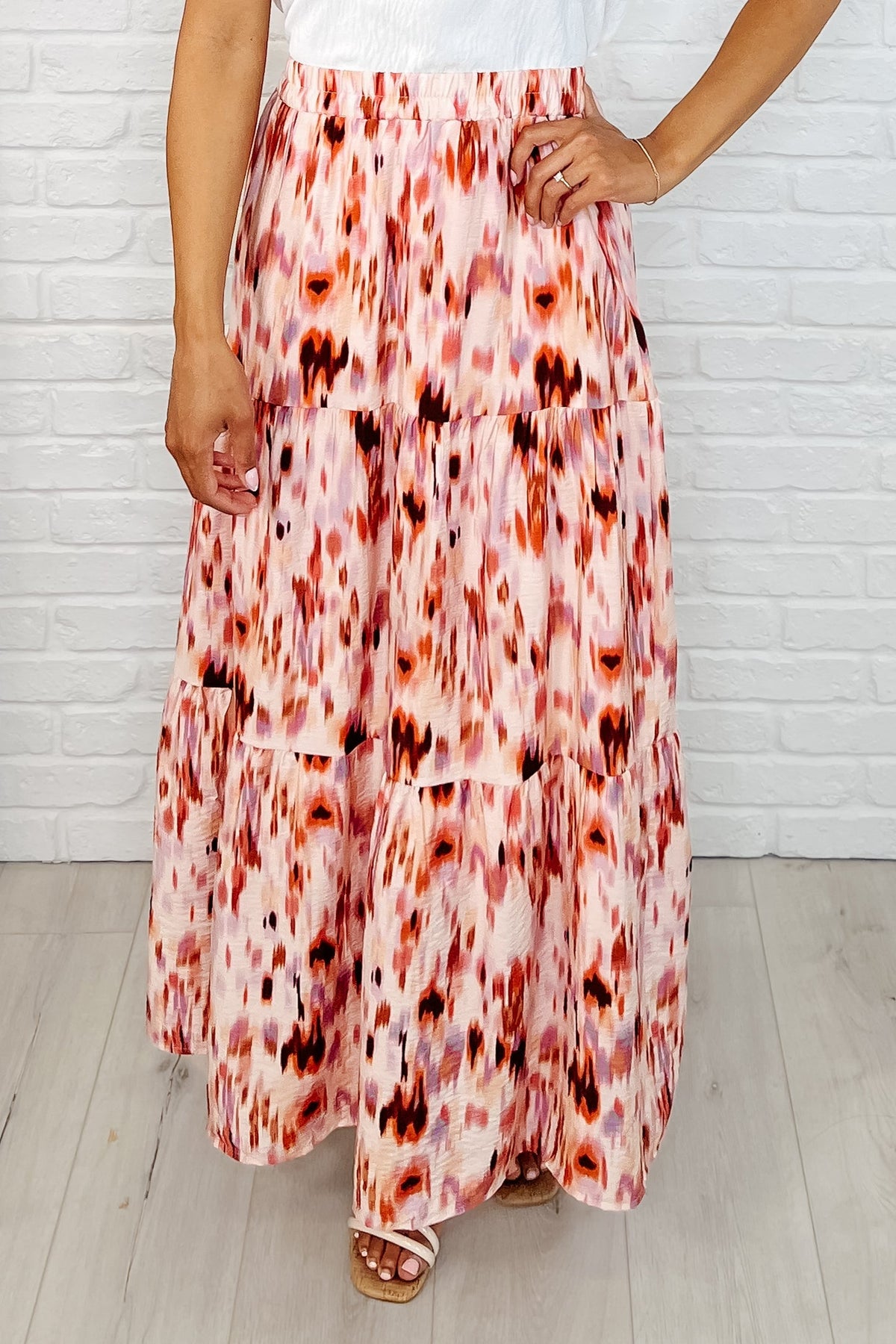Words Fail Me Watercolor Print Maxi Skirt