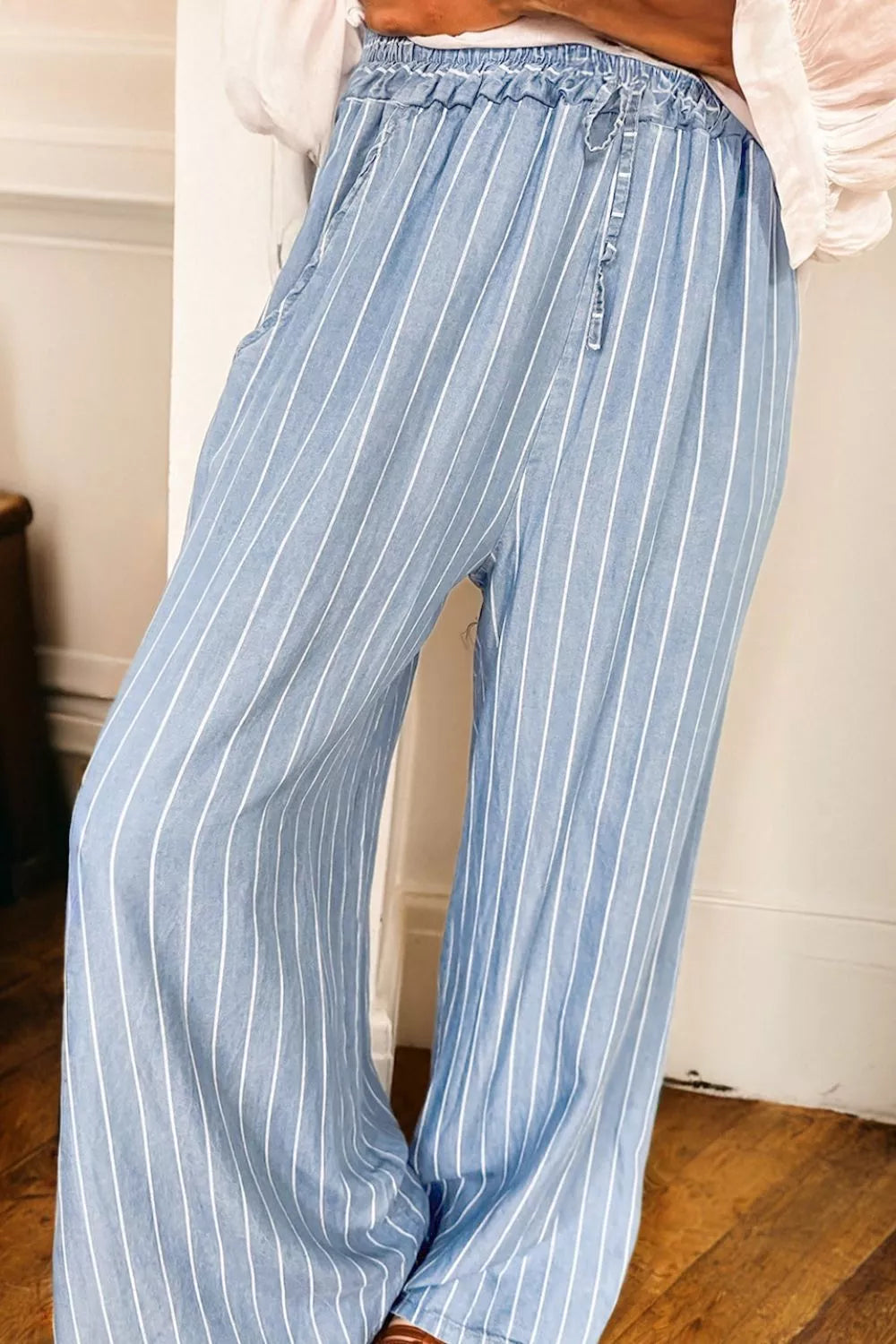 Striped Wide Leg Jeans