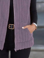 Full Size Fleece Zip-Up Vest Coat Plus Size