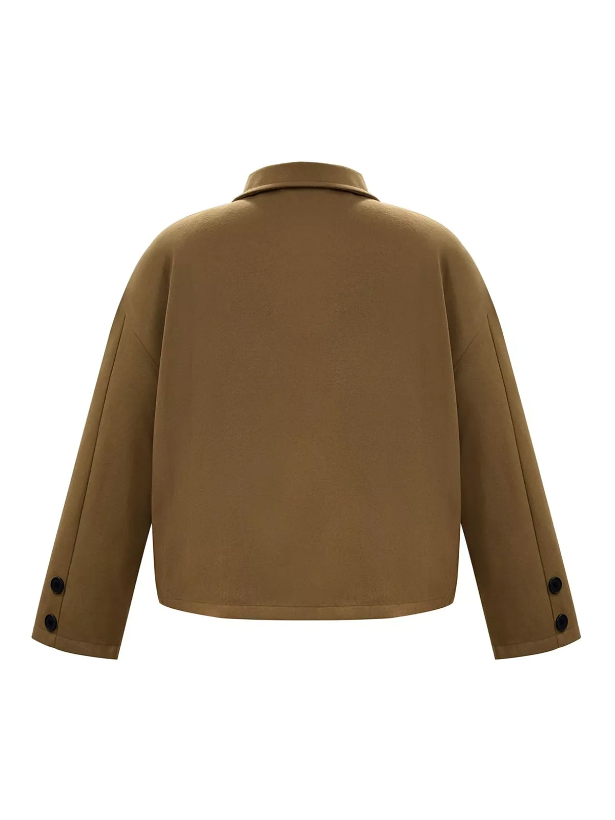 Plus Size Button-Down Cropped Outerwear