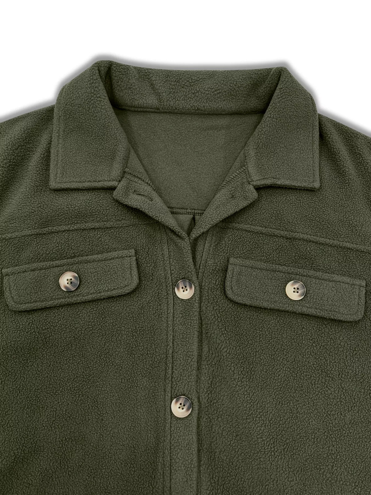 Plus Size Button-Down Dropped Shoulder Shacket