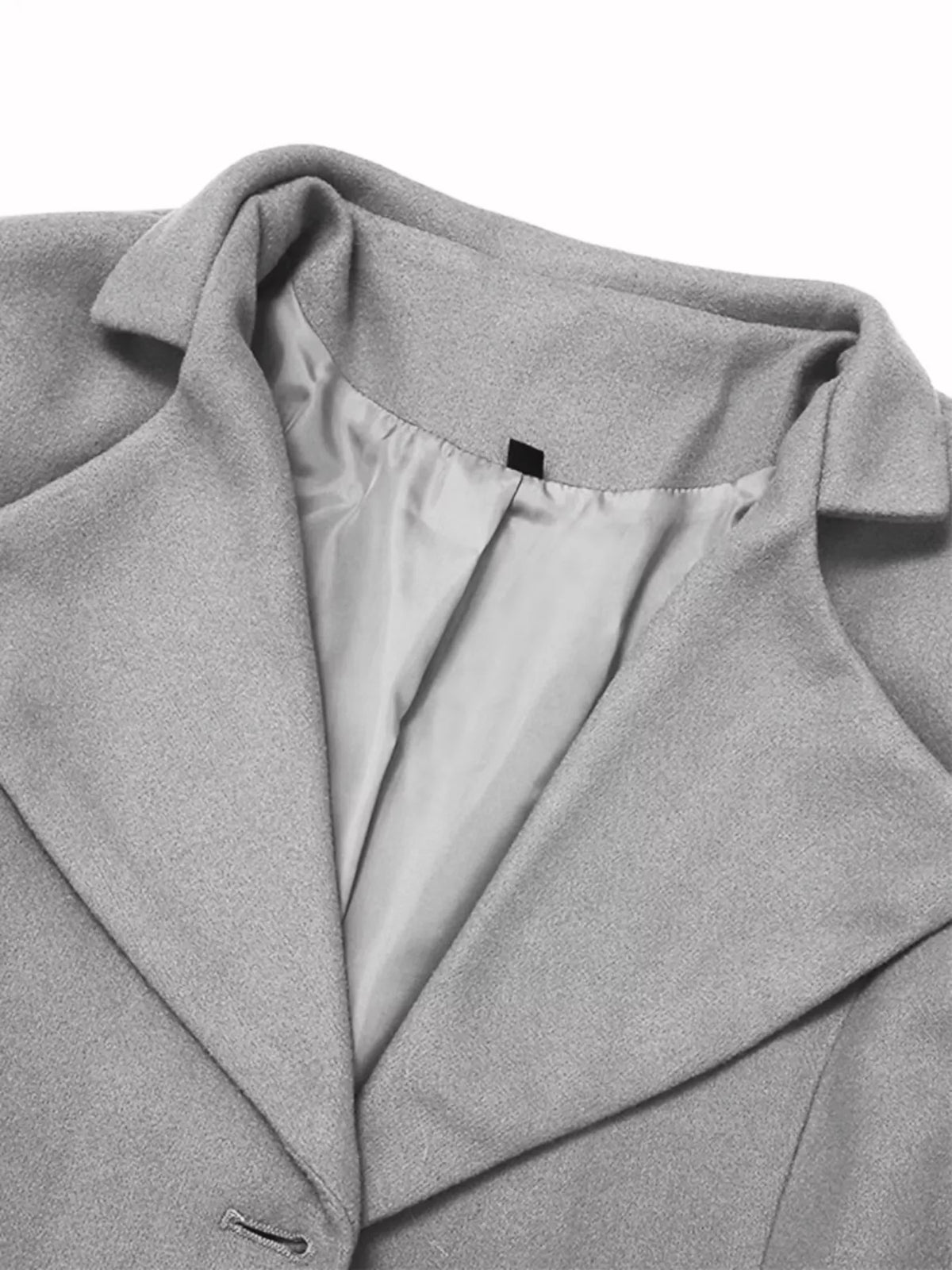 Full Size Single-Breasted Long Sleeve Overcoat Plus Size