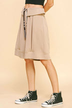 Davi & Dani Fold Over Waist Band Strap Detail Short