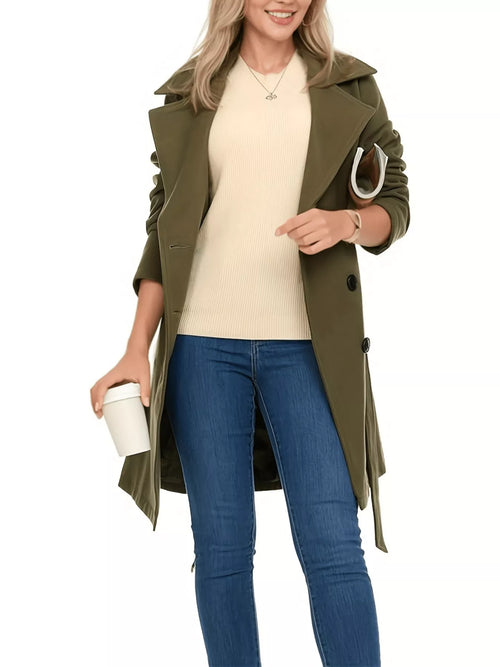 Double Breasted Long Sleeve Coat