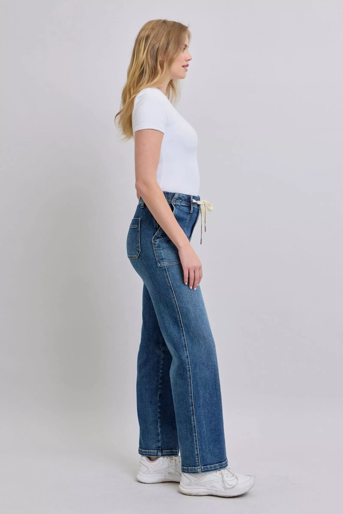 Judy Blue Drawstring Straight Jeans with Pockets
