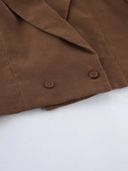 Double-Breasted Blazer & Asymmetrical Skirt Set