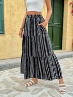 Printed High Waist Skirt