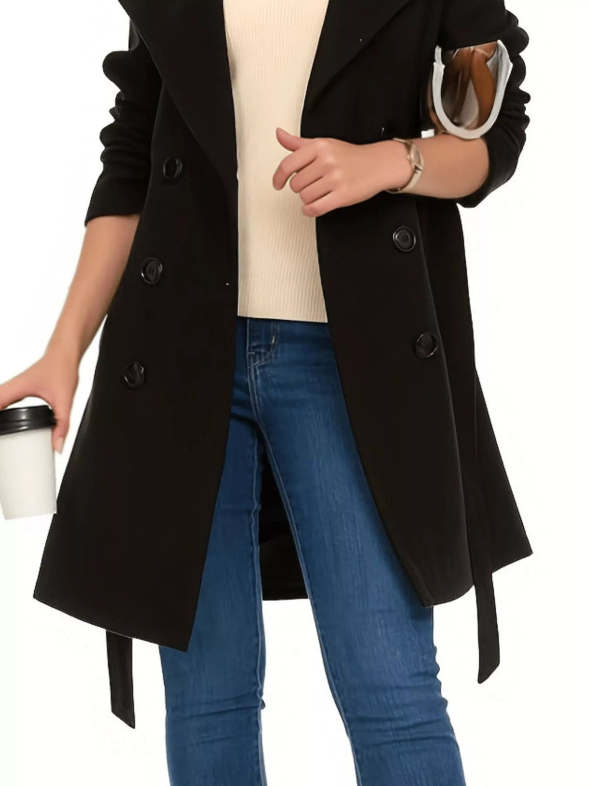 Double Breasted Long Sleeve Coat