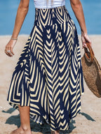 Printed High Waist Maxi Skirt