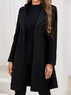 Full Size Single-Breasted Long Sleeve Overcoat Plus Size