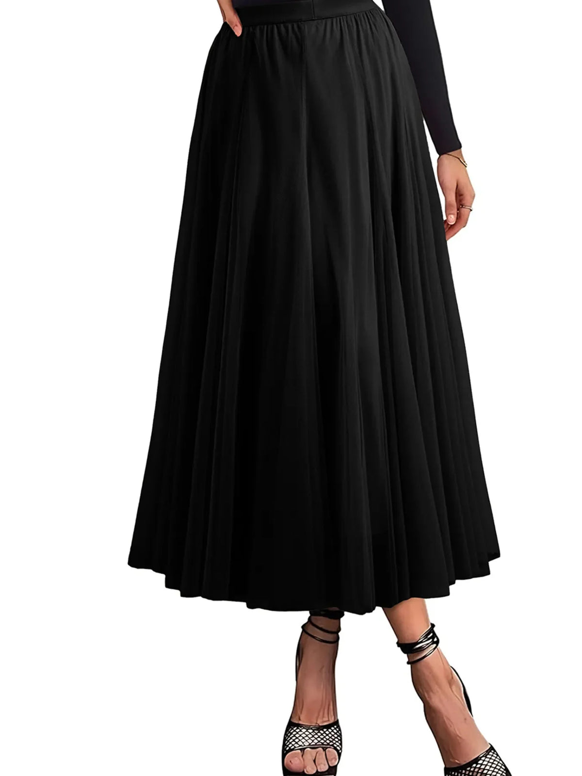 High-Waisted Midi Skirt
