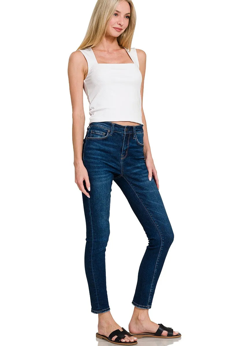 Zenana Ribbed Seamless Double Layered Square Neck Tank