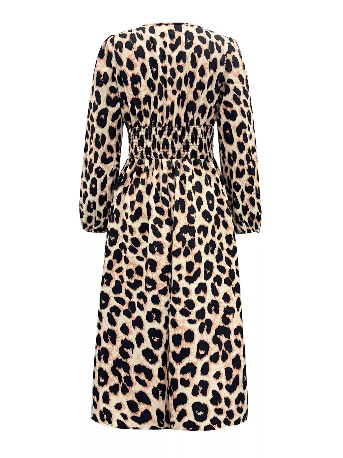 Leopard Print Wrap Midi Dress