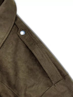 Suede Cropped Bomber Jacket