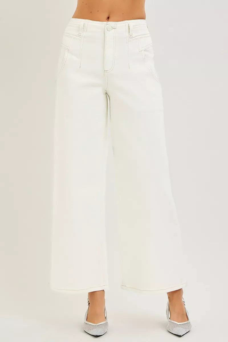 RISEN High Rise Ankle Wide Pants
