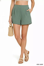 Zenana Woven Airflow Back Elastic Waist Shorts