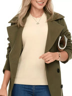 Double Breasted Long Sleeve Coat