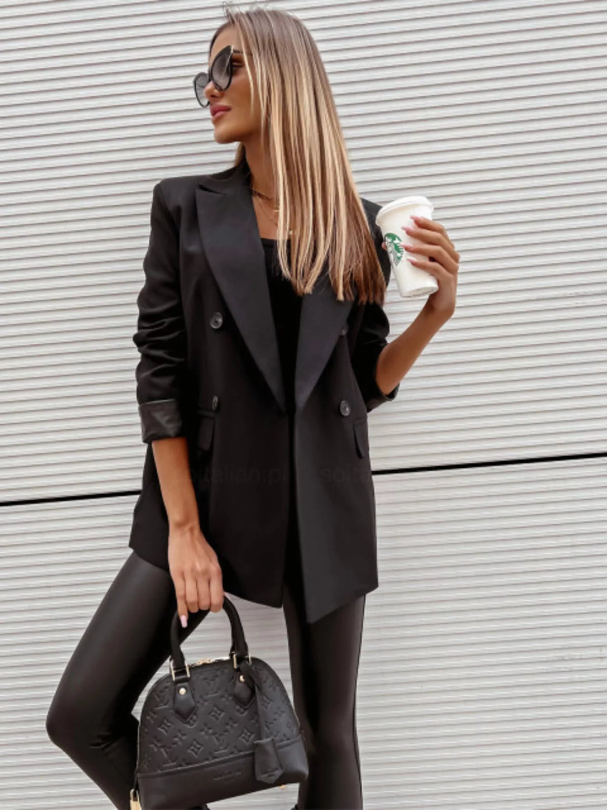 Lapel Collar Long Sleeve Blazer