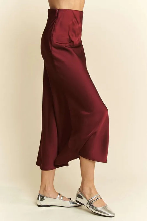 Davi & Dani High Waist Midi Skirt