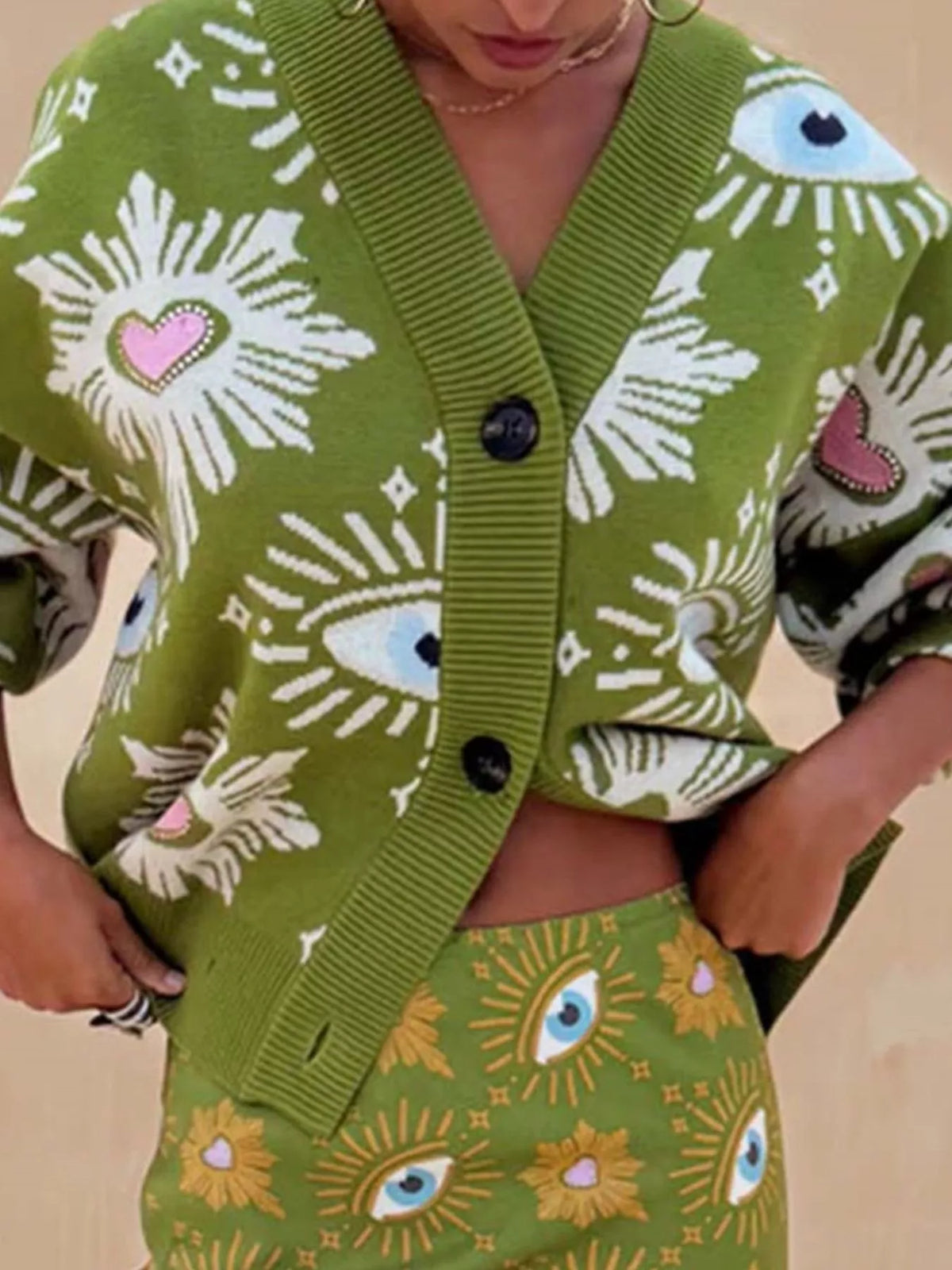 Button-Down Dropped Shoulder Cardigan