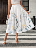 Floral Print Midi Skirt