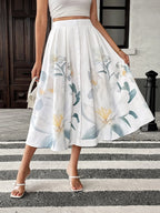 Floral Print Midi Skirt