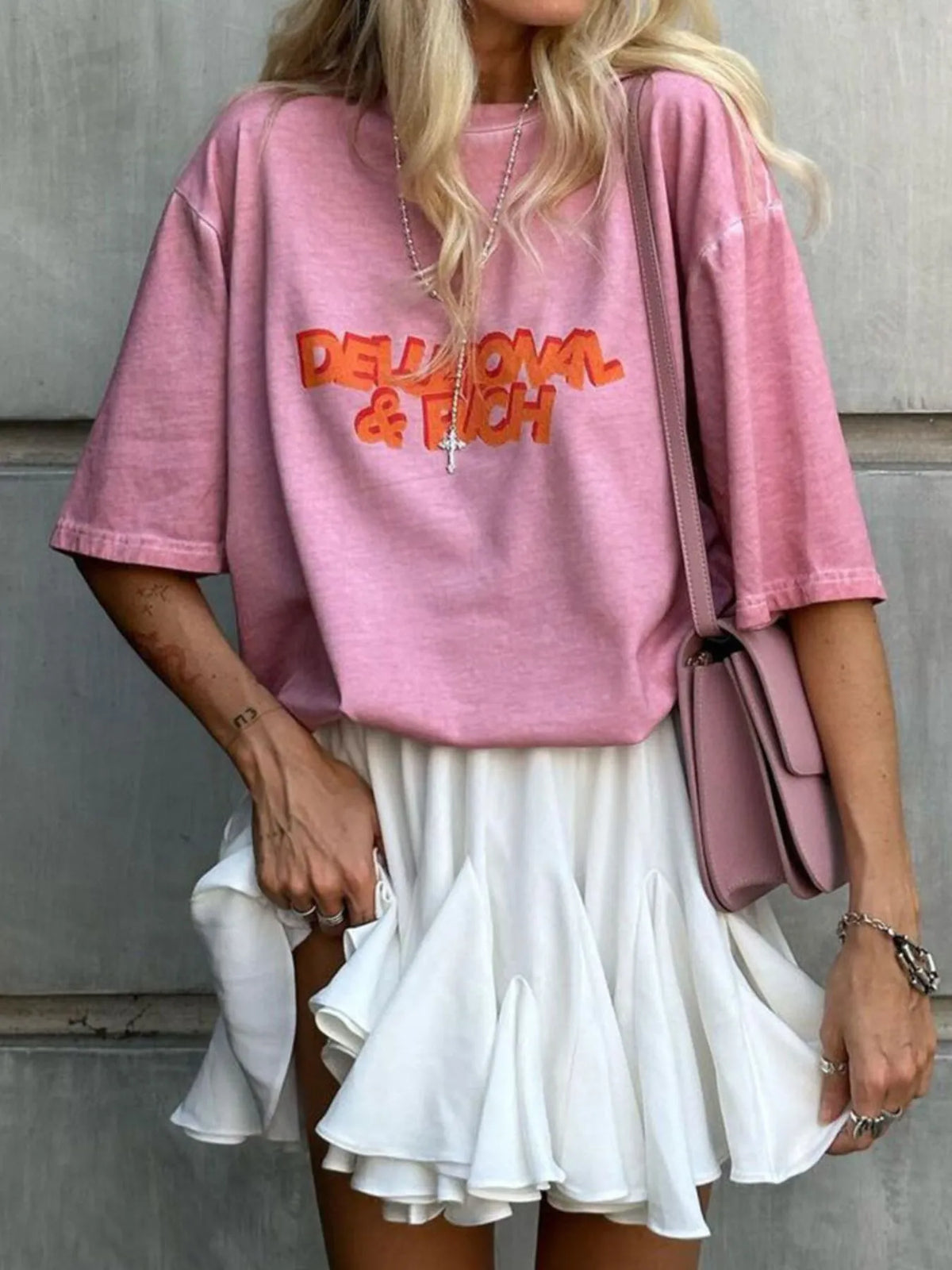 Elastic Waist Ruffled Hem Skirt
