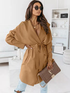 Tie Waist Long Sleeve Outerwear