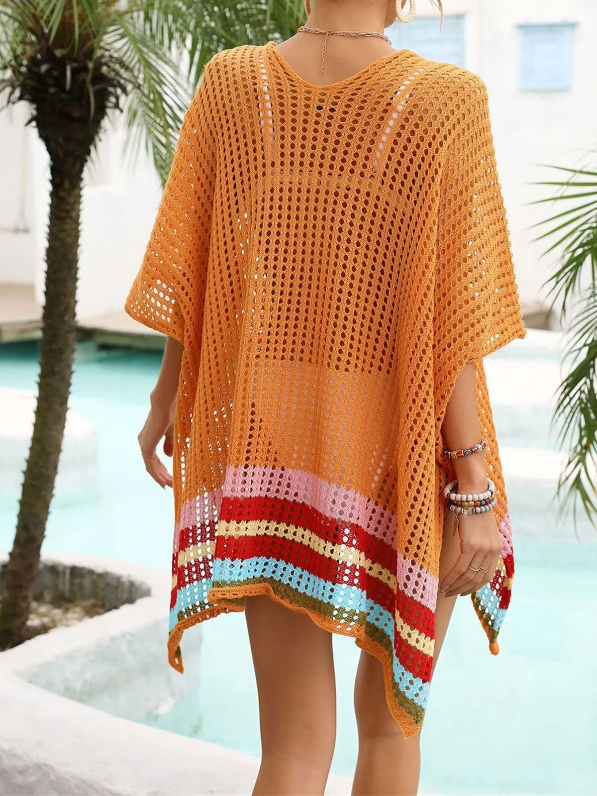 Crochet V-Neck Cover-Up Dress